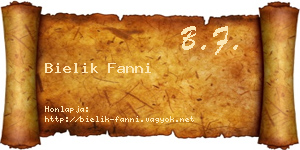 Bielik Fanni névjegykártya